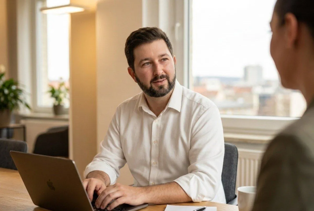 Marcel Boukoura im Coaching-Gespräch